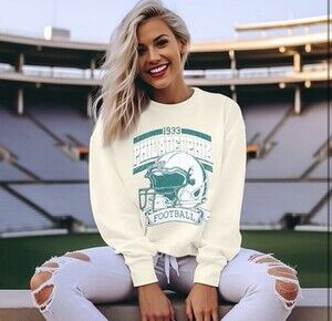 MOUSYA Football Sweatshirts Women Game Day Sweatshirt Long Sleeve-SIZE L